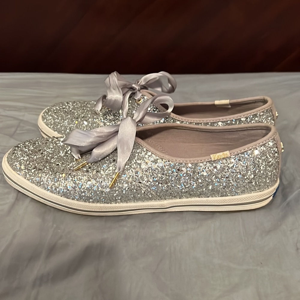 Kate Spade Silver Glitter Sparkle Keds Gem